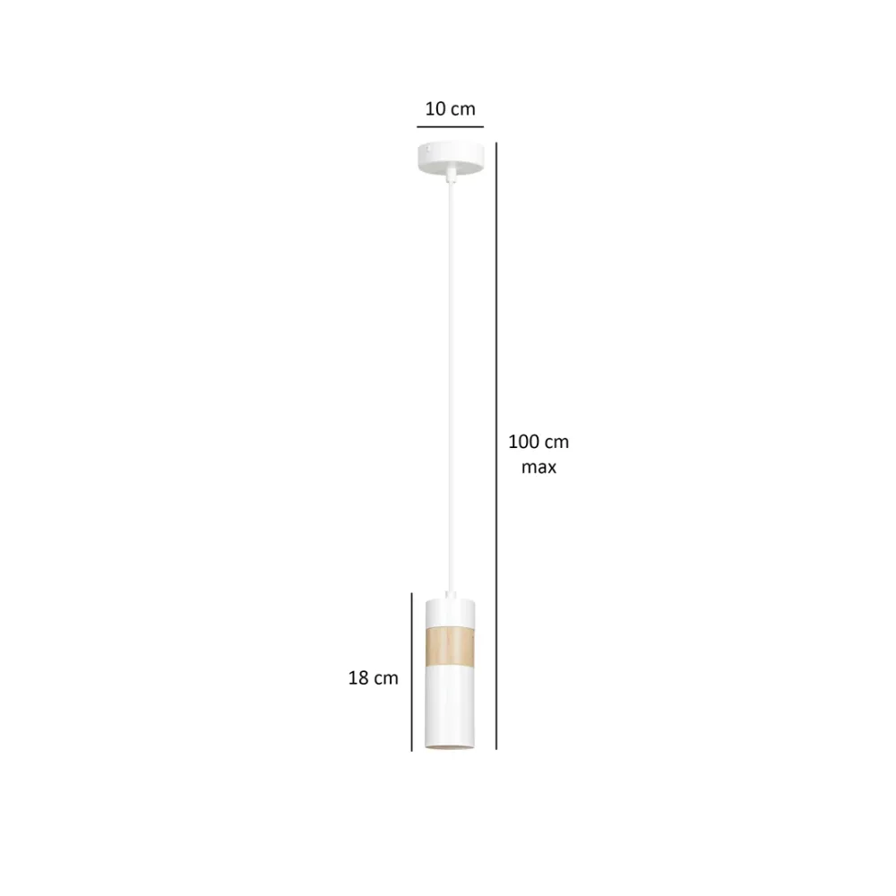 Suspension AKARI 1L, blanche, GU10 Emibig