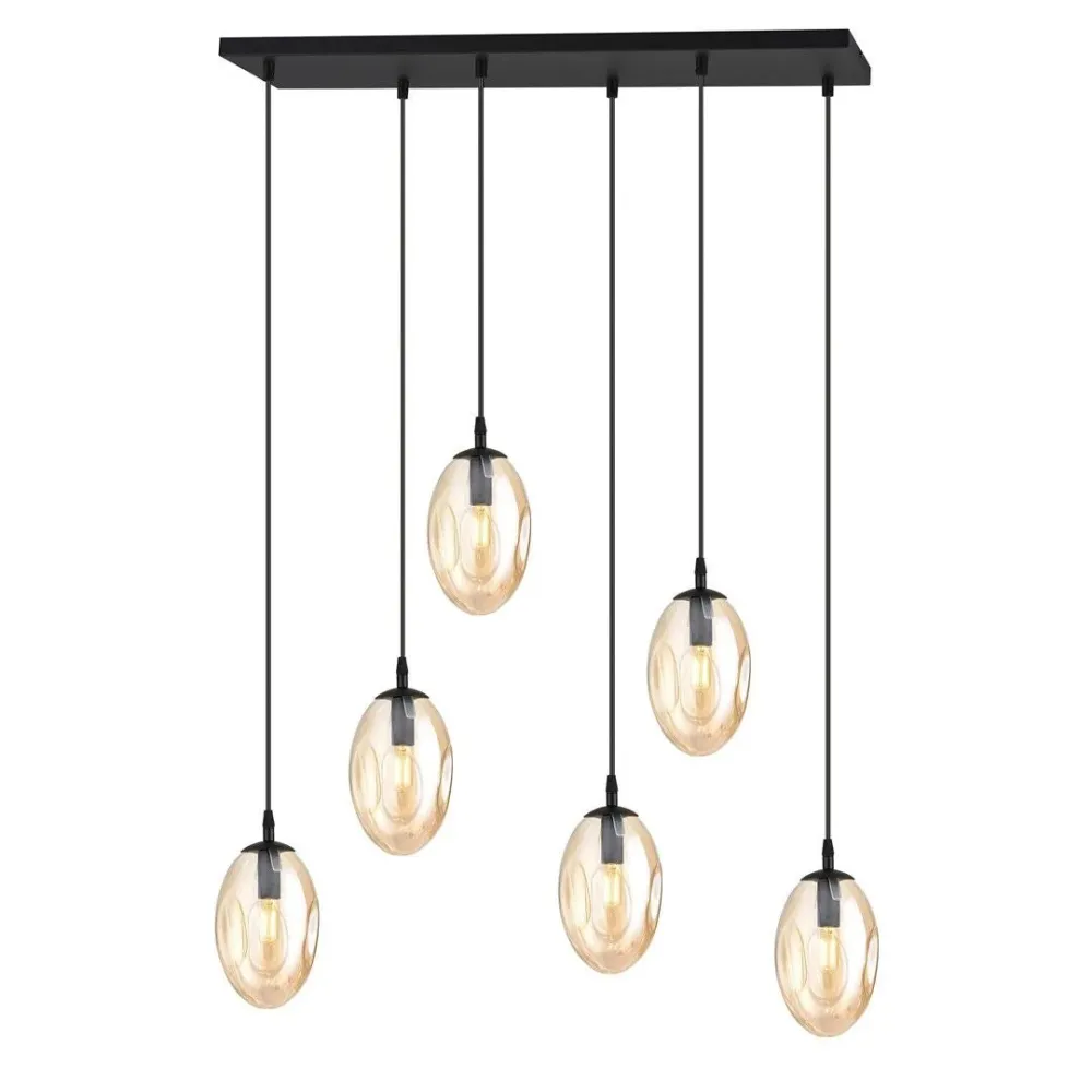Suspension ASTRAL 6L, D12 noir, E14 Emibig