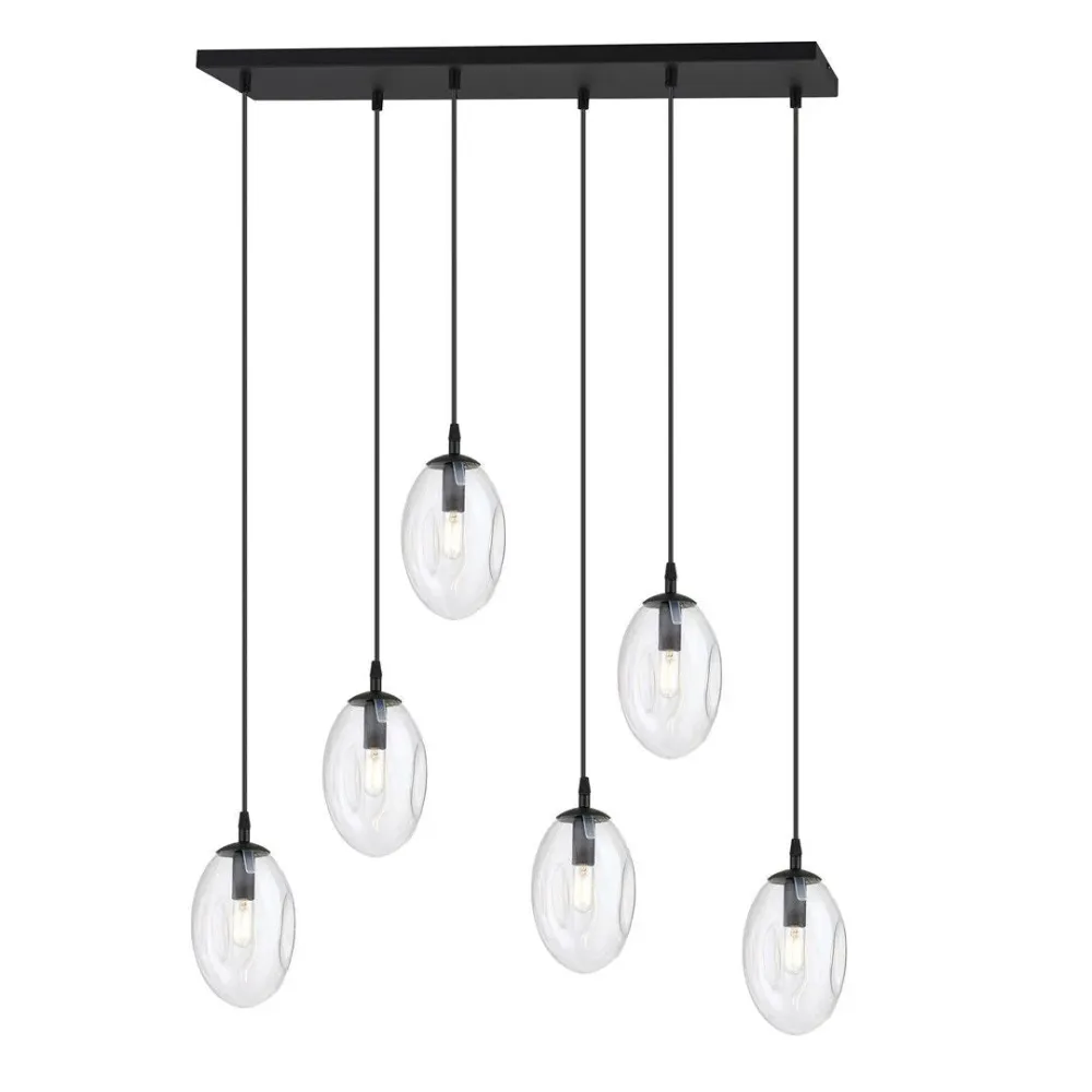 Suspension ASTRAL 6L, D12 noir, E14 Emibig