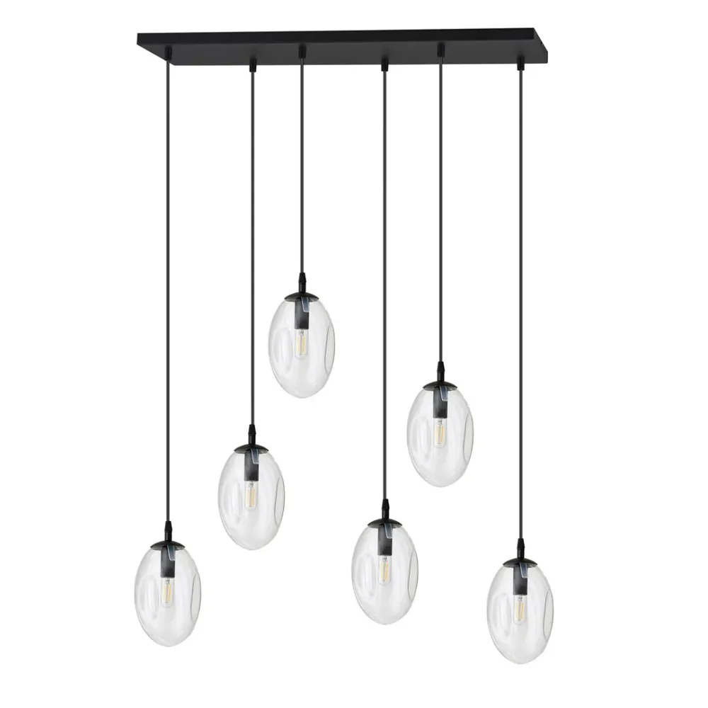 Suspension ASTRAL 6L, D12 noir, E14 Emibig