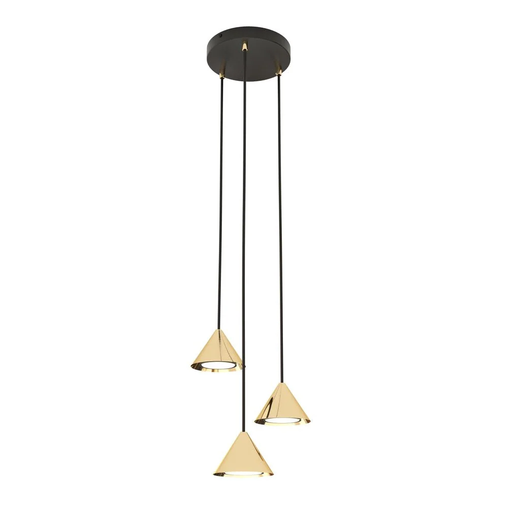 Suspension Emibig ELIT 3 PREMIUM en acier thermolaqué noir/or GX53 Black