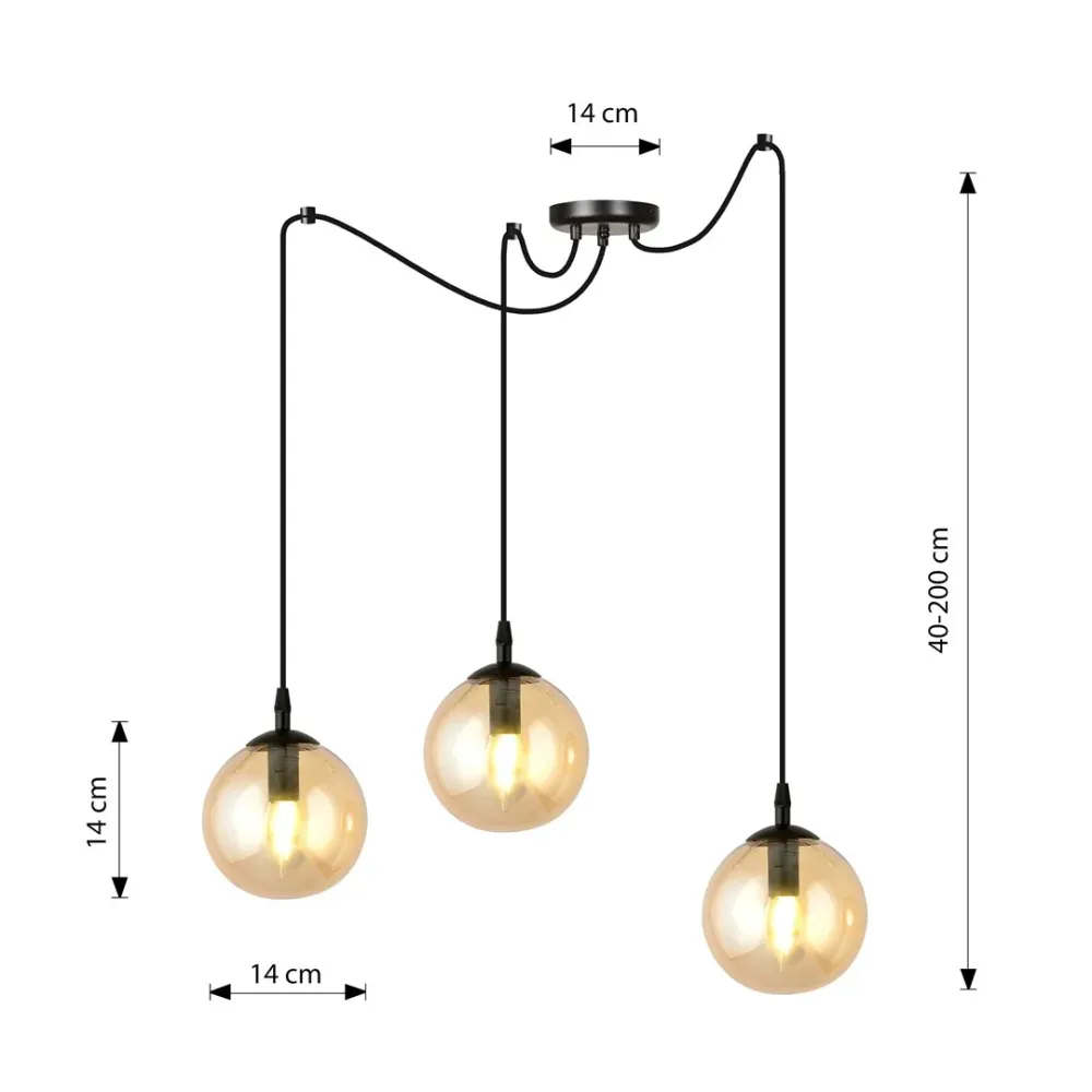 Suspension GIGI 3L, D14 noir, E14 Emibig
