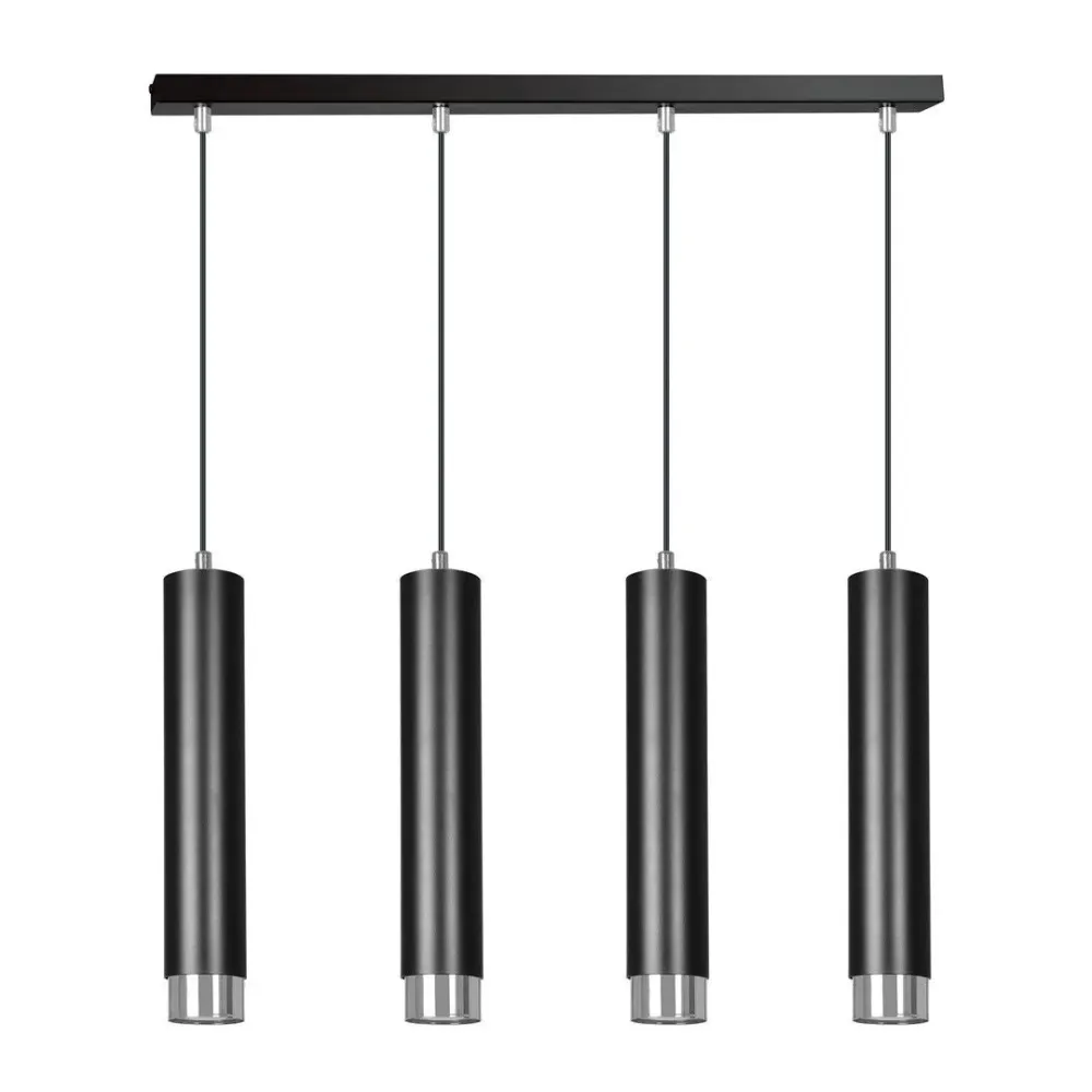Suspension linéaire KIBO 4L, noire, GU10 Emibig