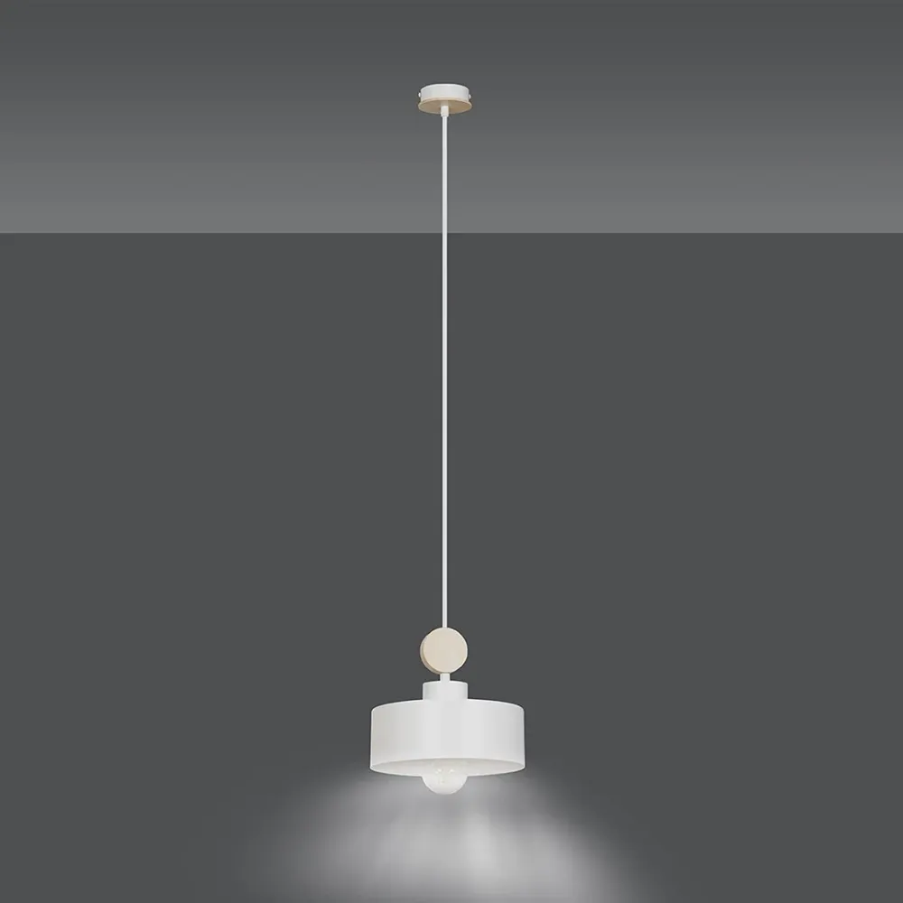 Suspension TUNISO 1L, blanche, E27 Emibig