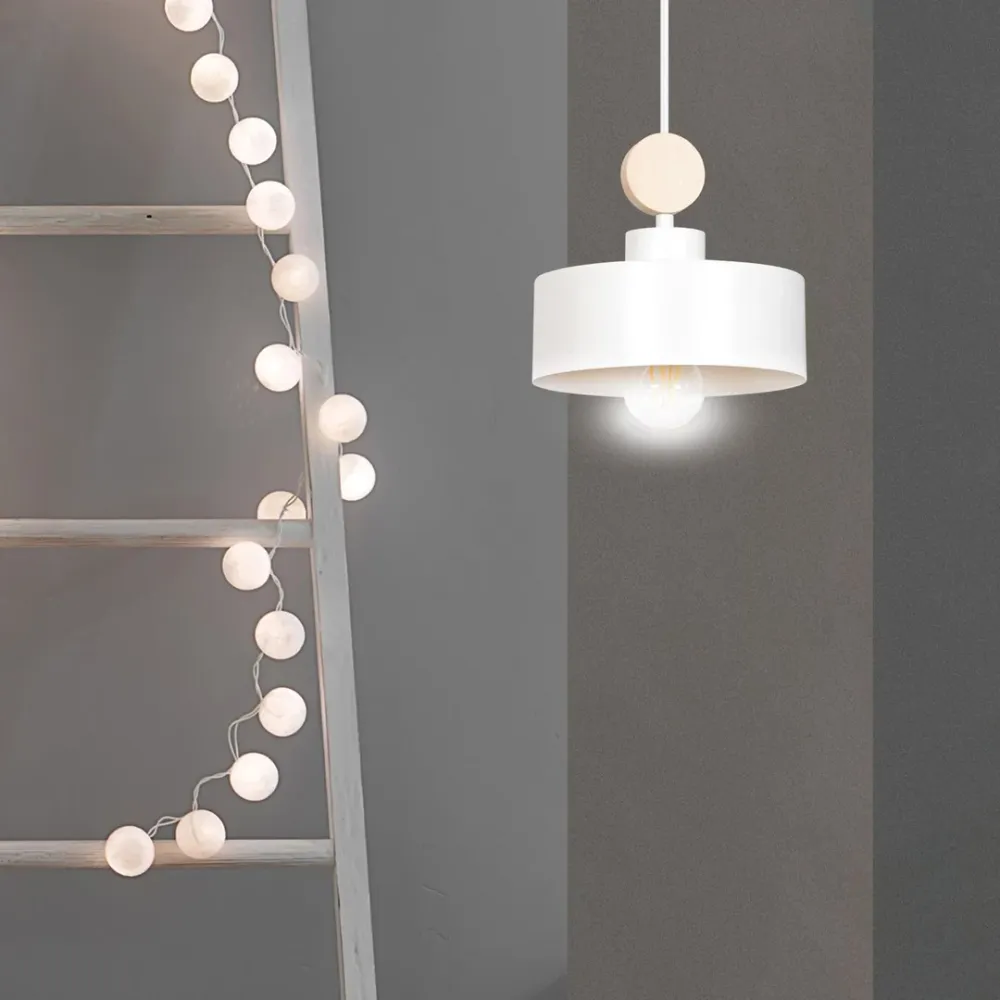 Suspension TUNISO 1L, blanche, E27 Emibig