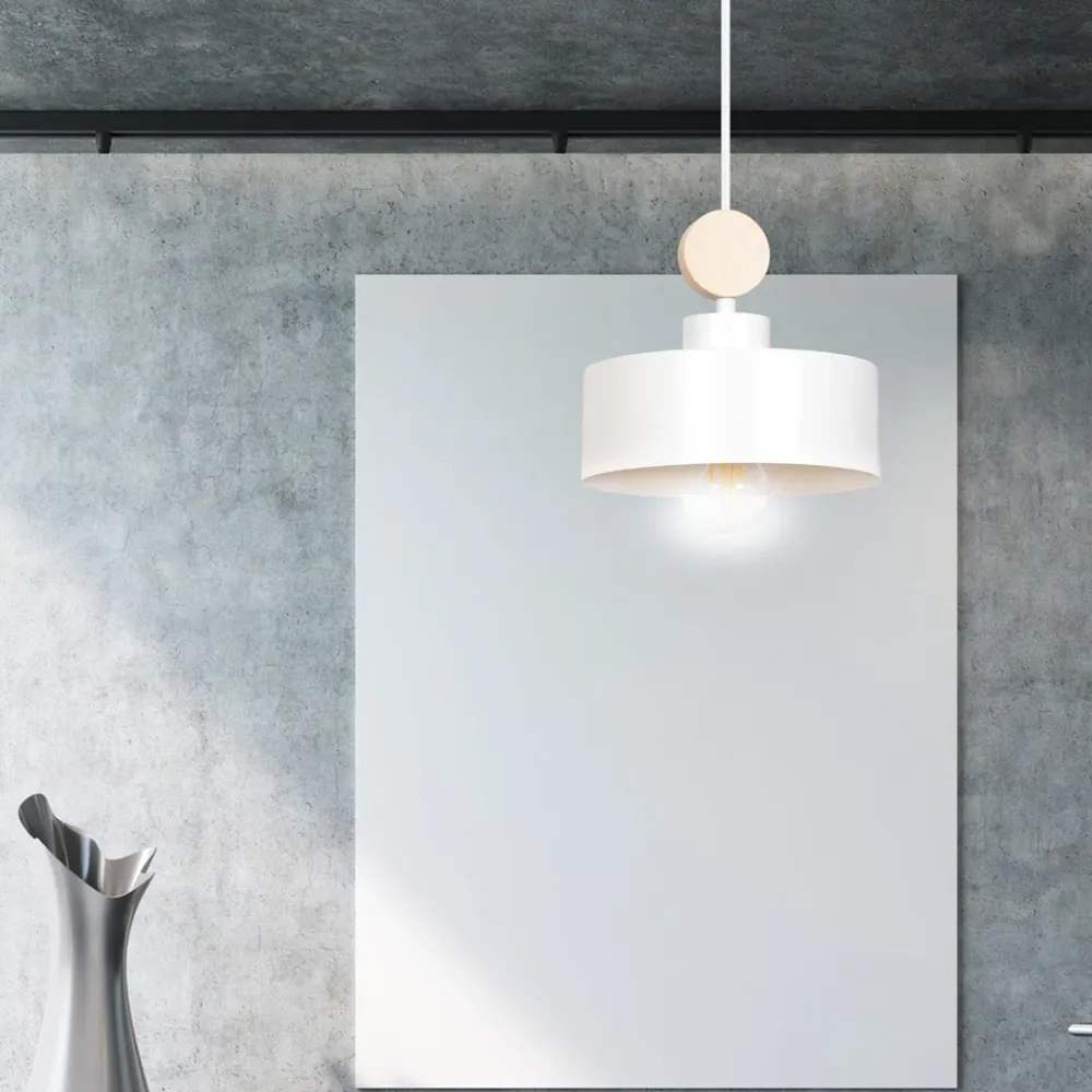 Suspension TUNISO 1L, blanche, E27 Emibig