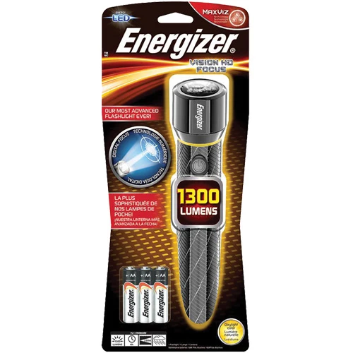 Lampe de poche Vision HD, LED, 1 300 lumens, piles AA ENERGIZER