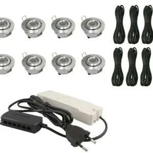 Ensemble de véranda complet | Deluxe 3 | Éclairage de véranda 12V | Branchez et jouez | 8 points encastrés dimmables régla...