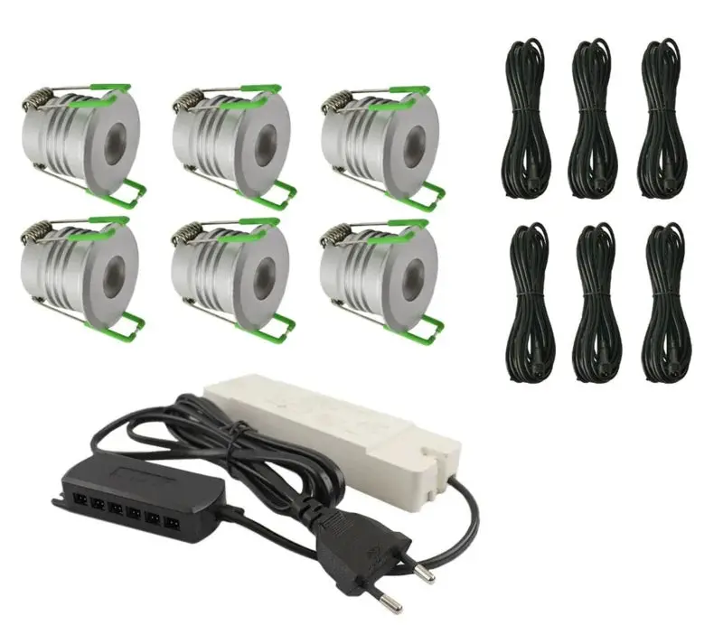 Ensemble de véranda complet | Deluxe 2 | Éclairage de véranda 12V | Branchez et jouez | 6 taches encastrées dimmables