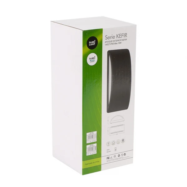 Applique murale Fabrilamp Kefir noir polycarbonate E27