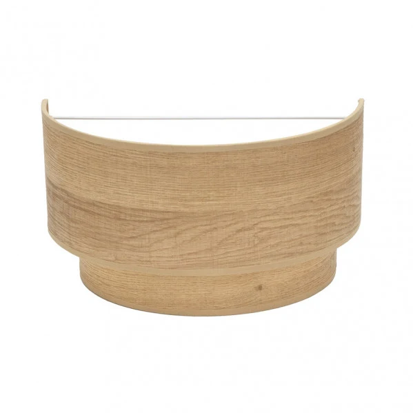 Applique murale Fabrilamp Smile, lumière bois et métal, culot E27