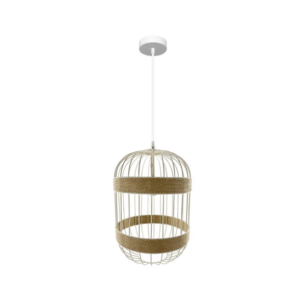 Fabrilamp suspension Piamonte blanc cuerda E14