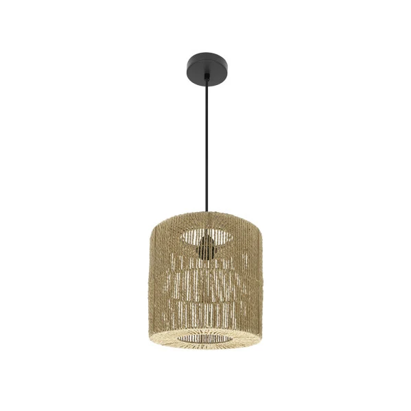 Fabrilamp suspension plafonnier Fabriano noir cuerda E27