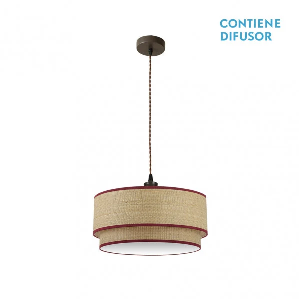 Fabrilamp suspension Roque naturel E27