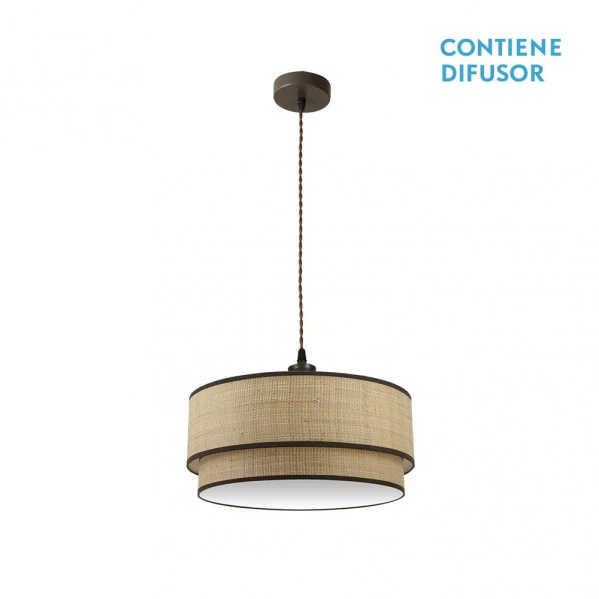 Fabrilamp suspension Roque naturel E27