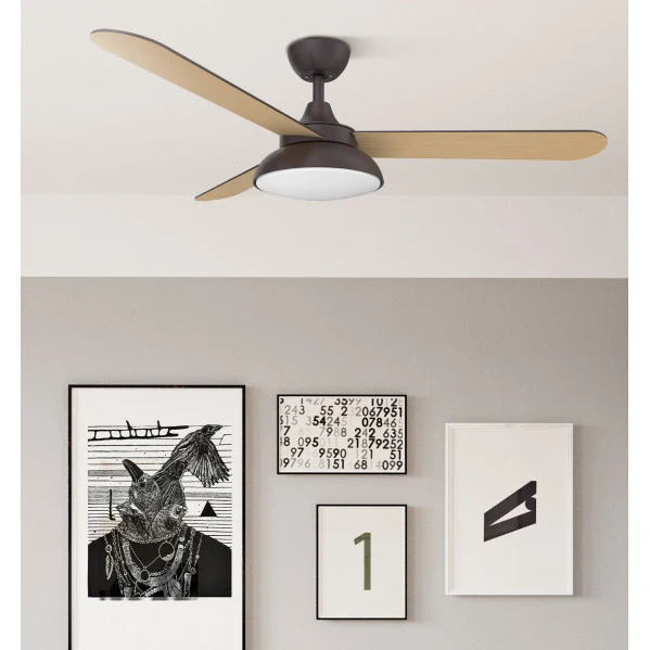 Fabrilamp ventilateur de plafond Umi métal marron
