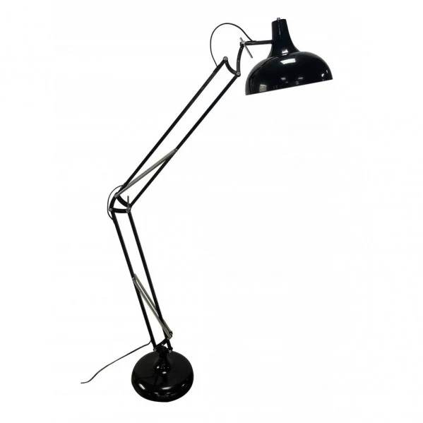 Lampadaire Fabrilamp Malik en métal noir E27