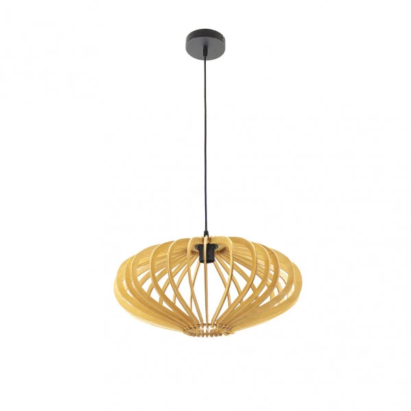 Lampe à suspension Fabrilamp Sapelli bois naturel E27