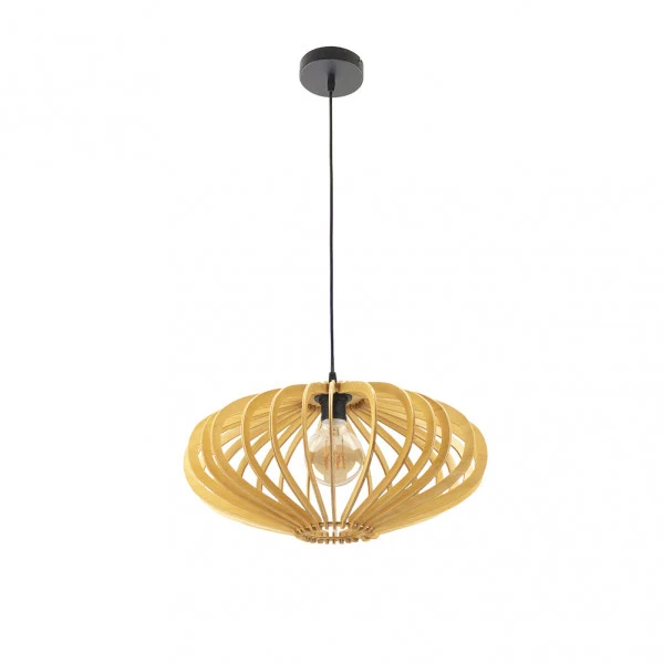 Lampe à suspension Fabrilamp Sapelli bois naturel E27