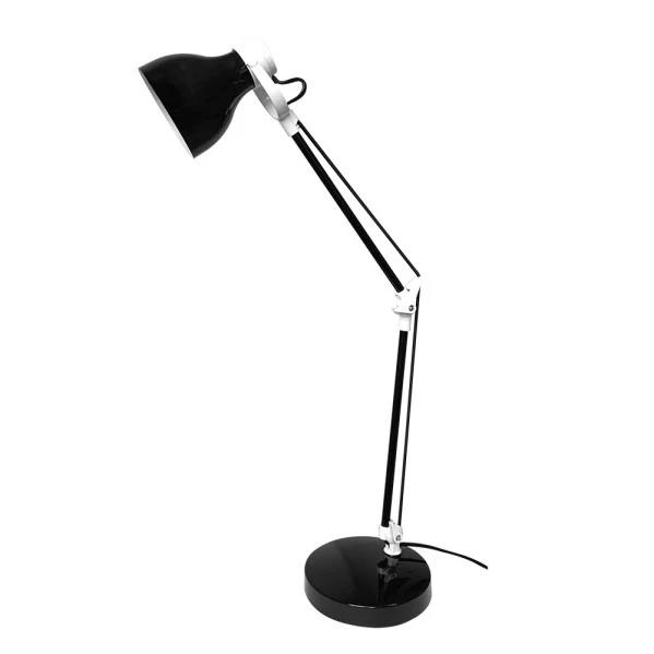 Lampe de table à bras articulé Fabrilamp Carpo en métal noir E14
