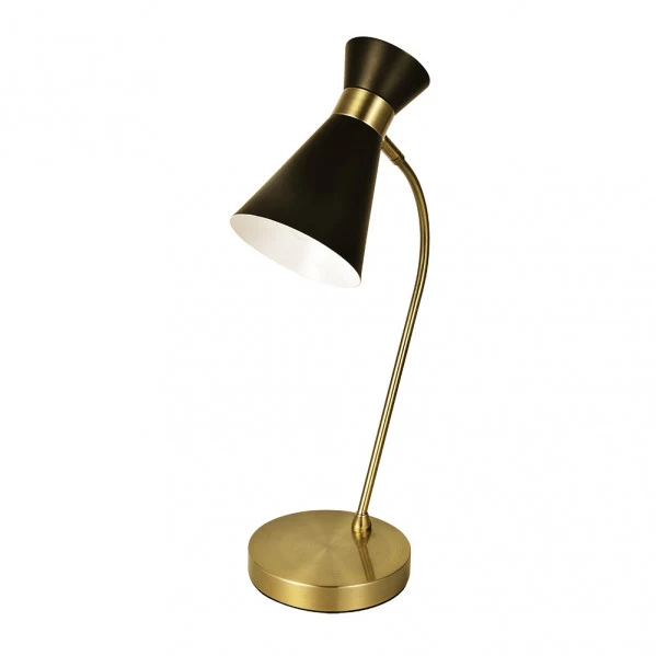 Lampe de table à bras articulé Fabrilamp Petra en métal noir E14
