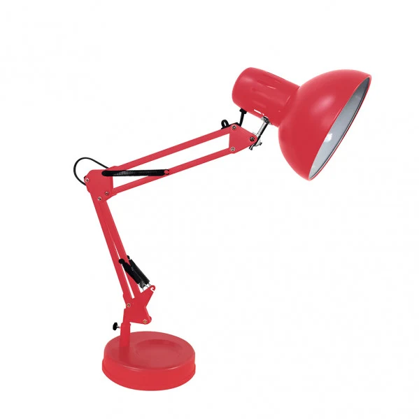 Lampe de table à bras articulé Fabrilamp Rutillo en métal rouge E27
