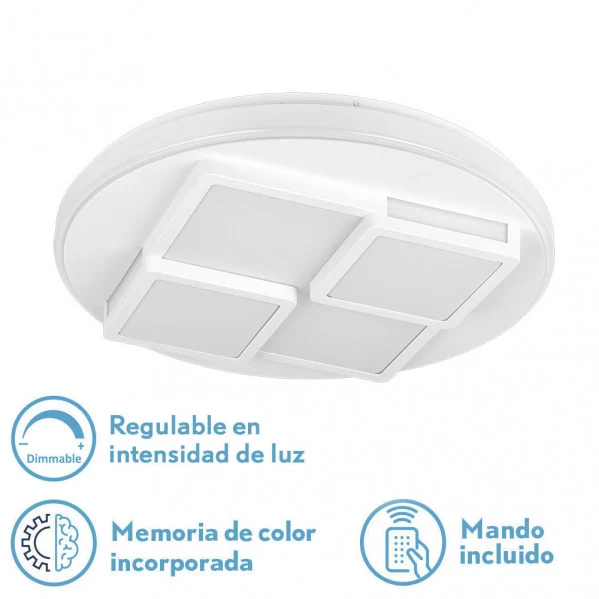 Plafonnier encastré Fabrilamp Lavi en métal blanc