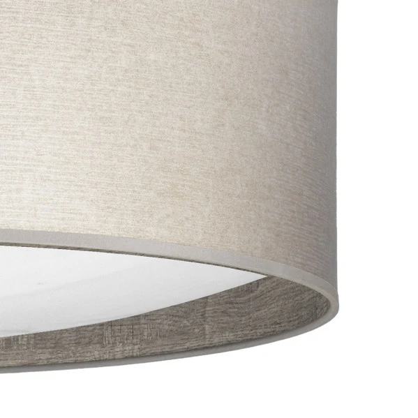 Plafonnier encastré Fabrilamp Tania en bois gris et textile