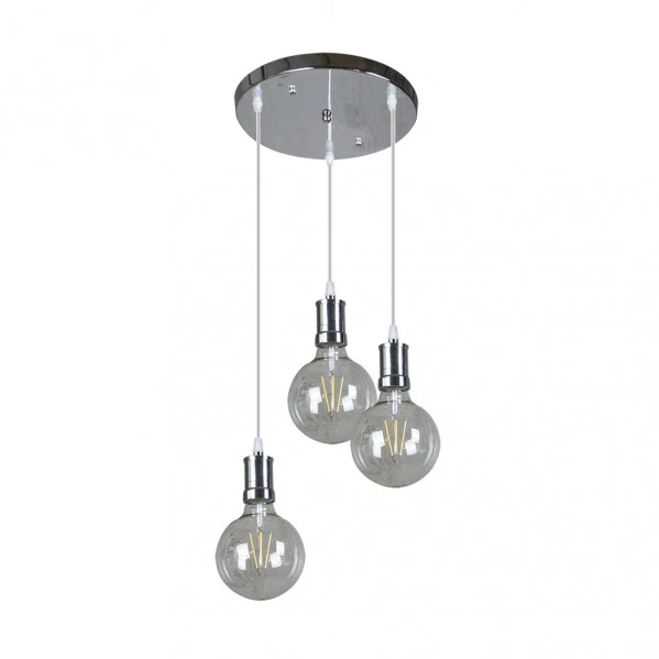 Plafonnier Fabrilamp Prisco en métal chromé E27