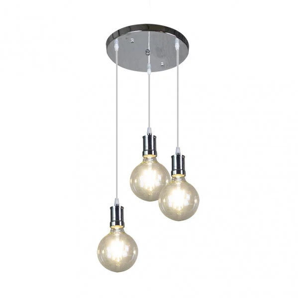 Plafonnier Fabrilamp Prisco en métal chromé E27