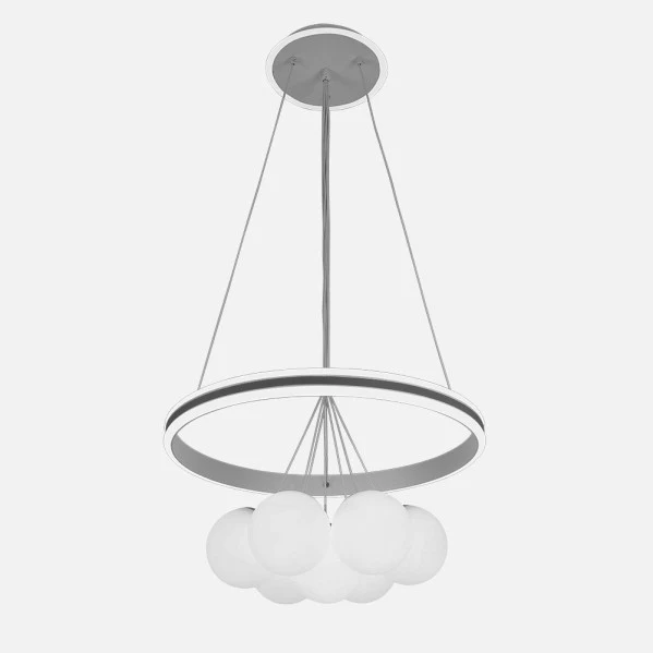 Plafonnier Fabrilamp Rodano en métal blanc