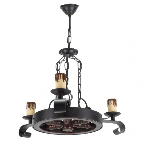 Plafonnier Fabrilamp Rueda en métal brun rustique E27
