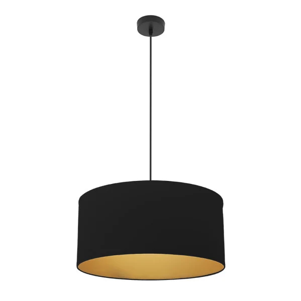 Suspension Fabrilamp Anuska en métal noir E27