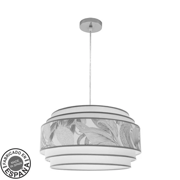 Suspension Fabrilamp Camerun en métal chromé E27