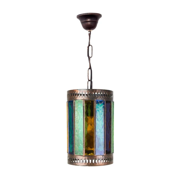 Suspension Fabrilamp Casablanca en métal marron E27