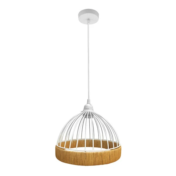 Suspension Fabrilamp Gaston en métal blanc E27