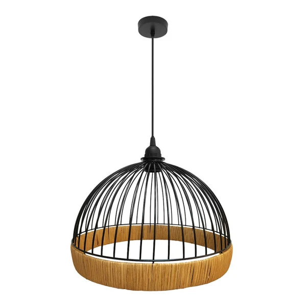 Suspension Fabrilamp Gaston en métal noir E27