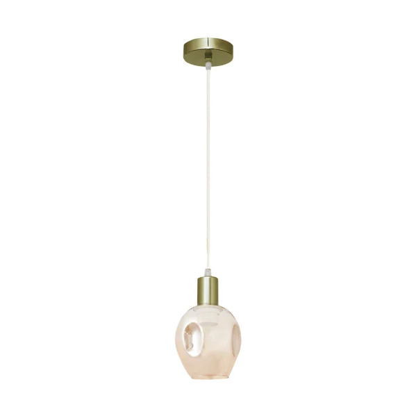 Suspension Fabrilamp Meteoro en métal ambré E27