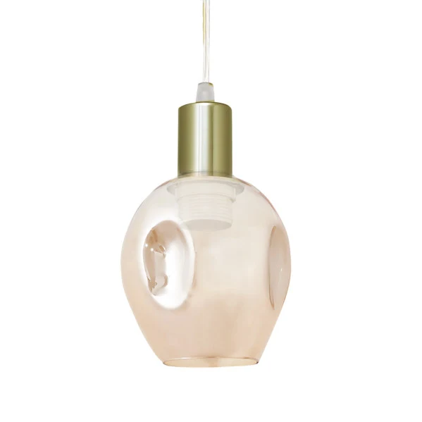Suspension Fabrilamp Meteoro en métal ambré E27
