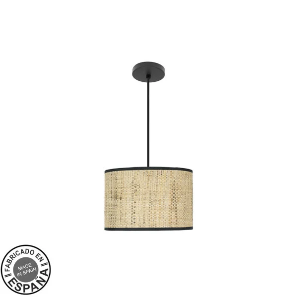 Suspension Fabrilamp Moda en métal noir E27