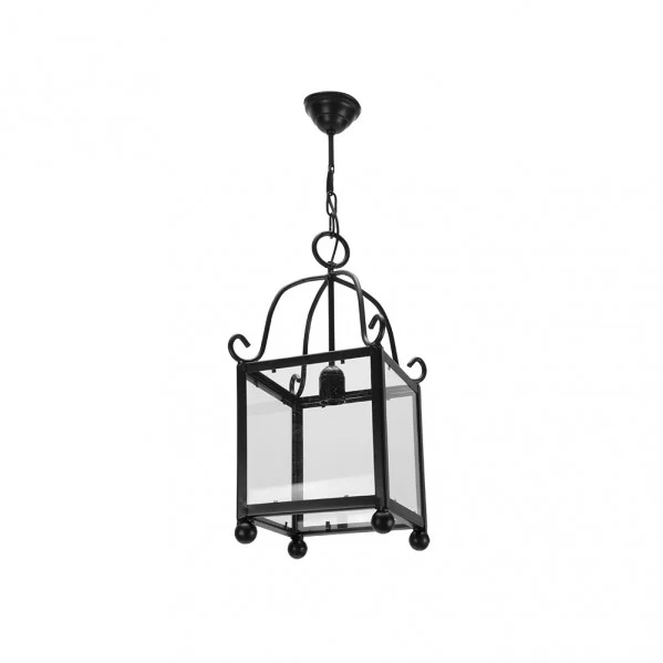 Suspension Fabrilamp Monasterio en métal noir E27
