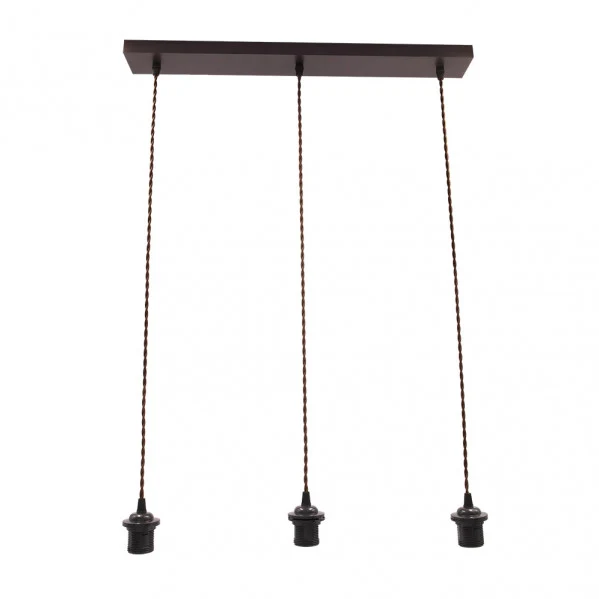 Suspension Fabrilamp Nia en métal brun E27