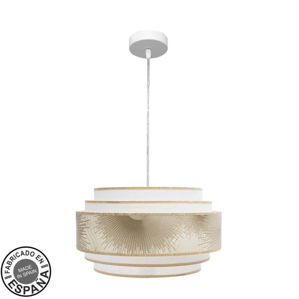 Suspension Fabrilamp, Népal, métal blanc E27