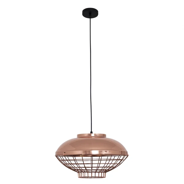 Suspension Fabrilamp Toyama en cuivre, culot E27