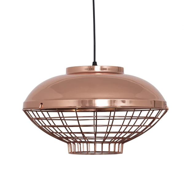 Suspension Fabrilamp Toyama en cuivre, culot E27