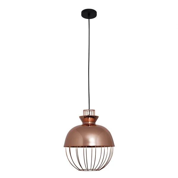 Suspension Fabrilamp Toyama en cuivre, culot E27