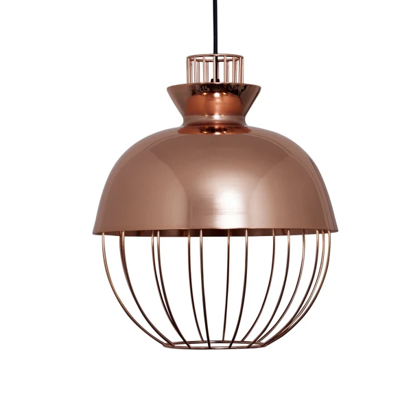 Suspension Fabrilamp Toyama en cuivre, culot E27