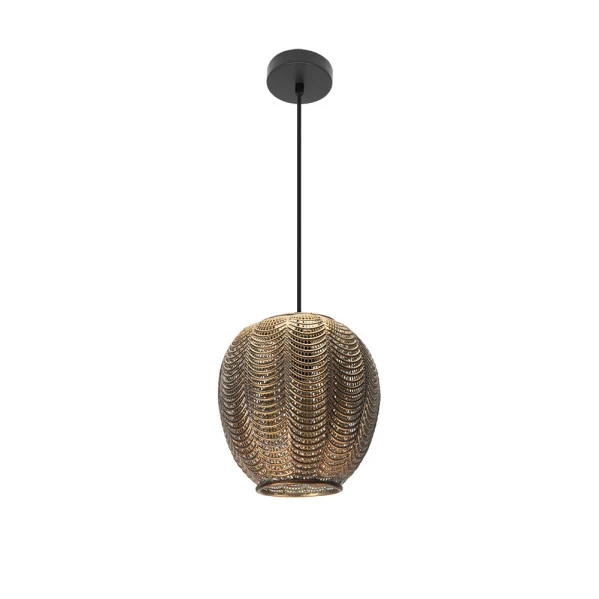 Suspension Fabrilamp Trikala en métal noir E27