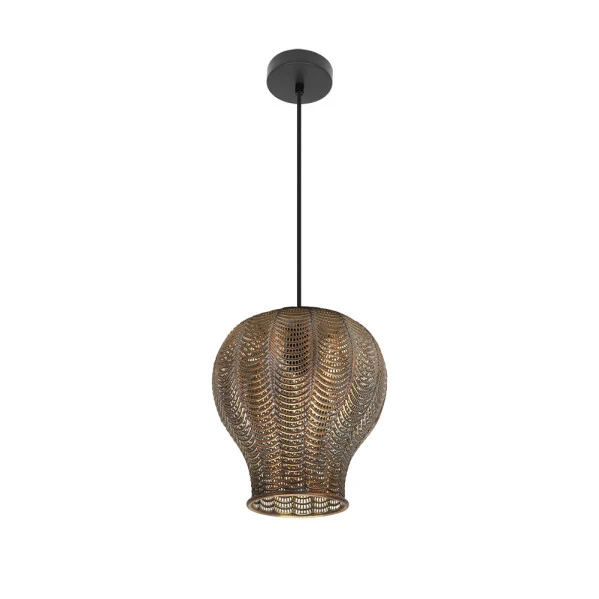 Suspension Fabrilamp Trikala en métal noir E27