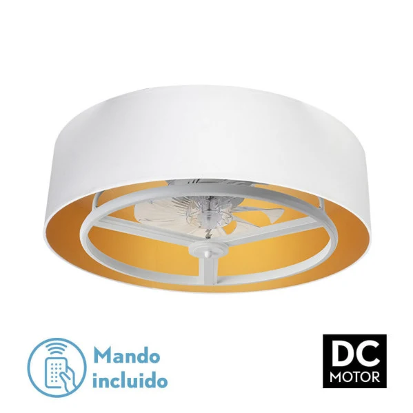 Ventilateur de plafond Fabrilamp Anuska en métal blanc